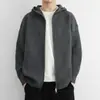 Chamarra Suéter con Capucha para Hombre 2026 Otoño Nueva Moda Casual Color Sólido Versátil de Alta Gama Cardigan Tejido para Hombre