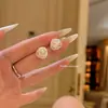 Pendientes de Lazos Microincrustados de Circonita de Venta Caliente Estilo Coreano 2026 para Mujer, Aguja de Plata S925, Pendientes de Perla de Botón de Gama Alta Nicho