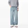 Jeans manchados de pintura para hombre, pantalones holgados de pierna recta, marca de moda 2026 nuevo estilo casual vintage americano de alta calle para otoño