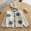 Ropa para Niños Primavera y Otoño Ningli: Cárdigan Floral para Niña, Tejido para Bebé de Cuello Redondo, Suéter Infantil Color Block