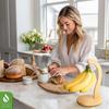 Novo Suporte de Banana de Madeira com Ganchos para Armazenamento na Bancada da Cozinha