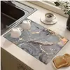 Alfombrilla de Piso para Baño con Patrón de Fuego de Mármol Transfronteriza, Alfombrilla para Puerta de Baño de Barro Diatomeas, Absorbente de Agua, Secado Rápido, Antideslizante