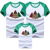 Nueva camiseta de verano de manga corta para padres e hijos, conjunto familiar de manga raglán, versión coreana de ropa infantil holgada, una generación de verde y blanco