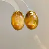 Aretes ovalados de acrílico con degradado estilo Melard para mujer, aretes de lujo ligero de alta gama, aretes de diseño de nicho para mujer