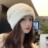 Gorro de punto de lana para niños, gorro de invierno apilable, gorro de cabeza grande con ojos cerrados, gorro frío, gorro cálido, gorro con protección auditiva para parejas