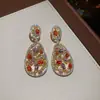 Pendientes Ovalados Huecos de Circonita con Aguja de Plata, Pendientes Elegantes Versátiles Retro Estilo Palacio, Pendientes de Lujo Ligero de Gama Alta para Mujer
