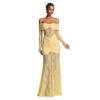 Otoño 2026 Estilo Europeo y Americano Transfronterizo Elegante Ajustado Encaje Moda Sexy Manga Larga Espalda Descubierta Tubo Vestido Largo