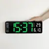 Reloj de Sala de Estar Simple de Doble Propósito de 13 pulgadas con Fuente Grande, Reloj Electrónico con Múltiples Configuraciones de Alarma, Temperatura y Día de la Semana en la Misma Pantalla 6629