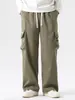 Pantalones Holgados Trendy con Cordón para Hombre Otoño Bolsillos para Hombre Pierna Recta Pantalones Cargo Deportivos para Hombre Venta al por Mayor