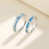 Carlo Song Explosiones Puente de la Urraca Encuentro Estrellas Adornando Anillo de Pareja para Hombres y Mujeres un Par de Anillo de Boca para Vivir de Lujo Nicho