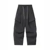 Calças Cargo Rumei para Homens, Estilo Japonês, Multi-Bolsos, Funcionais, de Perna Reta, para Uso Externo, Primavera e Outono, Largas, Street Casual, Versáteis, Longas