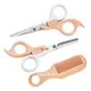 Set de Tijeras para Cortar el Pelo de Bebé Tijeras de Peluquería para Niños Uso en Casa Herramienta de Corte de Pelo Segura para Bebés Kit para Adelgazar el Flequillo