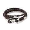Lazada comércio exterior novo estilo náutico pulseira trançada de couro PU Pulseira âncora fábrica de pulseiras vendas diretas no local
