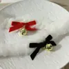 Collar con Campana y Lazo Rojo Terciopelo Navideño Gargantilla de Felpa para Mujer Cadena para Clavícula Accesorios