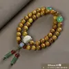 Pulseira de contas de oração budista de madeira crua natural, vendida a quente, sândalo dourado, sândalo Barbie, pulseira colecionável para homens e mulheres, fornecimento para live-stream