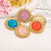 Colgante de Acero Inoxidable Colgante de Moda Estilo Palacio Retro Cara de Girasol Moen Chapado en Oro Accesorios para Joyería DIY