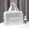 Nova bolsa de cosméticos pu fosco estilo coreano bolsa de armazenamento lavável grande capacidade portátil bolsa de armazenamento portátil para viagem roupas fabricantes