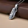 Nuevo Collar Distintivo de Calavera y Pluma para Hombre Seiko Plata de Ley 925 Accesorios Sentido del Diseño Nicho Regalo de Cumpleaños