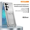 Funda para teléfono anticaída en las cuatro esquinas adecuada para Samsung S26Ultra S25Fe Portatarjetas galvanizado S24 Ranura para tarjeta S23+ Funda protectora