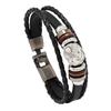 Suministro de comercio electrónico transfronterizo Pulsera tejida Sun Star Crescent para hombre pulsera de cuero hebilla joyería pulsera