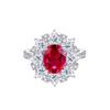 Tiktok mismo estilo venta caliente lujo ligero simulación Turmalina roja anillo ajustable femenino ins moderno Rubí anillo abierto