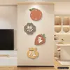 Pintura decorativa temática de caqui para el recibidor, arte de pared moderno y minimalista para la sala de estar, colgante de pared creativo para la pared del fondo del televisor y arte de pared para el comedor