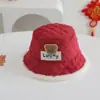 Chapéus de Inverno Infantis 2025 Novo Estilo Aba Larga Chapéus de Pescador para Meninas Quente de Inverno Espessado Lã Chapéus Bucket para Meninas
