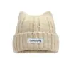 Chapéu de Tricô com Orelhas de Gato Estilo Coreano Outono Inverno Feminino Quente Afina o Rosto Chapéu de Lã Fofo Proteção para Orelhas Chapéu para Clima Frio Versátil Chapéu de Pelúcia