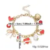 Día de San Valentín Europeo y Americano Aceite de Goteo Cadena de Oro Corazón Fresas Lazo Abalorio de Perla Pulsera Regalo de Festival para Mujeres
