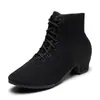 Zapatos de baile latino para mujer para otoño e invierno, zapatos de baile de caña alta para baile en plaza, zapatos de baile de suela blanda para adultos, zapatos de baile de marinero de tacón medio