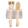 Cepillo de baño exfoliante de cerdas de jabalí cepillo corporal seco mango largo rascador de espalda madera de wengué transfronterizo