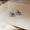 Pendientes de Borla de Perla de Cristal Aguja de Plata Lujo Ligero de Gama Alta Moda Tachuelas Temperamento Versátil Estilo Nicho Adornos para Orejas