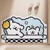 Alfombrilla de baño de diatomeas con forma de cachorro de dibujos animados, alfombrilla antideslizante para puerta de baño, alfombrilla absorbente para una generación de cabello