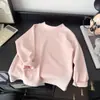 2026 Novo Modelo Camiseta Infantil de Algodão Macio Ultra-Suave, Aconchegante e Quente, Gola Alta, Camiseta Básica Versátil para Meninos e Meninas, Roupa Infantil