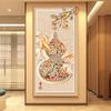 Pintura Decorativa de Entrada de Calabaza, Estilo Chino Nuevo, Nueve Peces Reuniendo Riqueza, Pintura Colgante al Final del Pasillo de la Sala de Estar, Mural Elegante