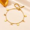 Pulsera de acero titanio electrochapado al vacío trébol de cuatro hojas estrella luna con taladro fresca todo-partido acero inoxidable de alta calidad sin decoloración femenina