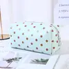 Bolsa de Maquiagem Grande Capacidade com Bolinhas Menta para Mulheres, Necessaire Portátil de Viagem, Bolsa de Armazenamento para Cosméticos e Artigos Diversos
