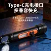 Lanterna de Alta Intensidade Modelo Novo Transfronteiriça com Zoom Telescópico Multifuncional, Luz Lateral, Gancho para Acampamento ao Ar Livre, Lanterna LED Recarregável