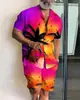 Amazon Transfronterizo Ropa de Hombre Estilo Playa Verano Camisa Holgada Talla Europea Traje Casual Hawaiano Conjunto de Dos Piezas para Hombre