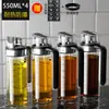 Olla de Aceite de Vidrio Botella de Aceite a Prueba de Fugas Contenedor de Aceite para Cocina Hogar Botella para Salsa de Soja Vinagre Condimentos Juego de Latas de Aceite