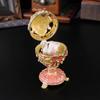 Caixa de Joias em Forma de Ovo de Castelo Russo Caixa de Armazenamento para Anéis Brincos Enfeites Artesanato em Esmalte Tampa Flip à Prova de Poeira