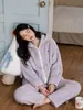 Pijama Espeso Estilo Coreano Nuevo Estilo Cremallera Estilo Perezoso con Capucha Acolchada Ropa de Abrigo Cálida de Invierno para Mujer Ropa de Casa