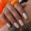 Simples puras querer uñas postizas amarillo minimalista borde francés longitud media usar un clavo de uñas transfronterizo de comercio exterior