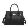 Bolso de Comercio Exterior para Mujer, Primavera 2025, Nuevo Bolso de Hombro Simple de Color Sólido Europeo y Americano, Elegante Bolso de Mano con Estampado de Litchi