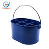 Balde de Gelo Azul Balde de Cerveja de Metal Cesta Portátil de Ferro para 6 Garrafas Cooler Isolado para Festa ao Ar Livre