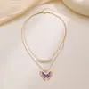 Deseo AliExpress nueva moda europea y americana muñeca Barbie con collar de mariposa para niña cadena doble de perlas joyería lote