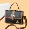 Bolsa de Mão de Luxo Transfronteiriça para Mulheres 2025 Nova Moda Retrô Europeia e Americana Estilo Estrangeiro Cor Contrastante Ombro Único Transversal Pequena Quadrada