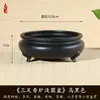 Queimador de Incenso Premium de Três Pernas, Vaso para Bonsai, Vaso para Suculentas e Calamus, Bonsai de Tronco Velho Dourado em Forma de Bala, Vaso de Flor de Areia Roxa Imitação de Resina de Bambu Nuvem