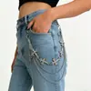 Cadena de Pantalón con Cadena de Cadena de Flor Pequeña de Perlas Artificiales Transfronteriza Europea y Americana Cadena de Cintura Cruzada de Pedrería Colorida Hip-Hop Nicho Accesorio para Hombre
