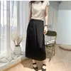 Elegante Falda Recta de Cintura Alta de Acetato Fresco, Diseño Cruzado de Una Pieza, Longitud Media para Mujer, Nuevo Modelo de Verano P0620Q